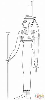 Isis Egypte Iside Supercoloring Disegnare sketch template