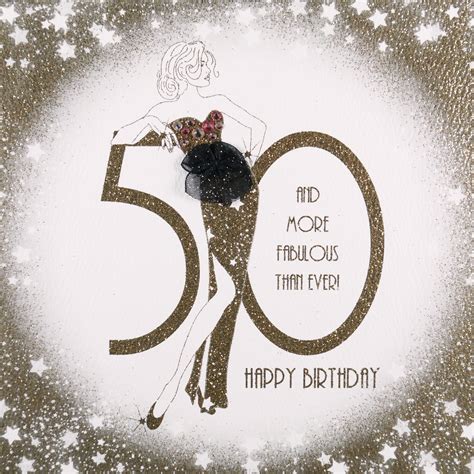 50 And More Fabulous Than Ever Handmade 50th Birthday Card