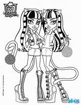 Monster High Coloring Pages Sisters Dolls Werecat Printable Color Print Kids Hellokids Online Para Purrsephone Meowlody Colorear Hermanas Sheets Monter sketch template