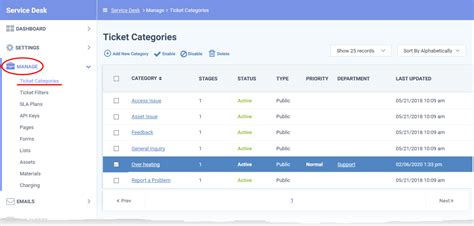manage ticket categories