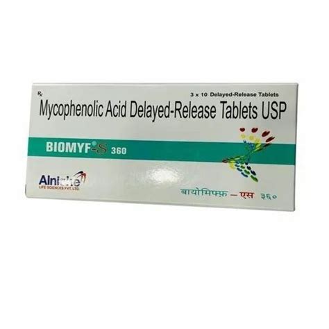 alniche mycophenolic acid biomyf  mg packaging type box packaging size  tablet  rs