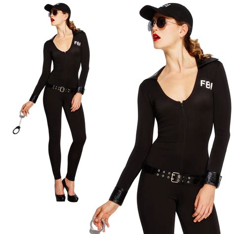 fbi police woman costume womens ladies cop officer uniform fancy dress