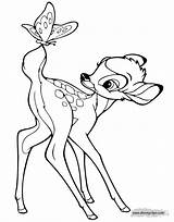 Bambi Coloring Pages Butterfly Disney Tail Greeting His sketch template