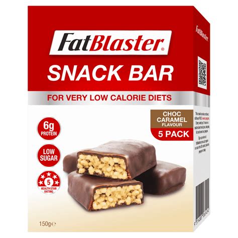 fatblaster very low calorie diet snack bar 5 x 30g chocolate caramel