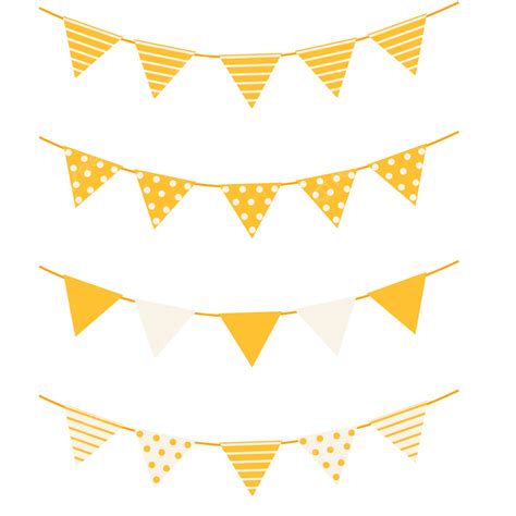 yellow party bunting set garland vector collection png  vector