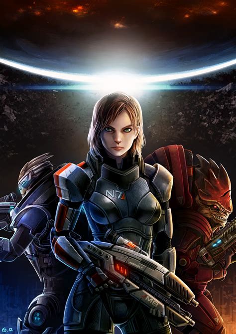 Commander Shepard Commander Shepard Garrus Vakarian And