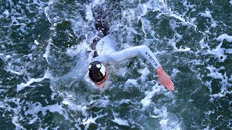 ironman australia swim starts  perfect conditions  video camden haven courier
