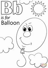Coloring Letter Balloon Pages Preschool Worksheets Printable Alphabet Drawing Bear Line Color Printables Tracing Activities Letters Animals Supercoloring Nursery Crafts sketch template