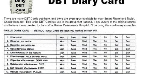 post ive included  sample dbt diary card    template