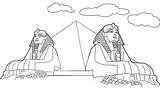 Sphinx Coloring Pages Pyramid sketch template