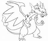 Mega Charizard Coloring Pokemon Pages Getcolorings Evolved sketch template