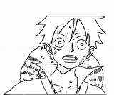 Luffy Coloring Monkey Printable sketch template