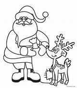 Santa Coloring Printable Reindeer Cool2bkids sketch template