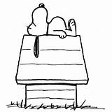 Snoopy Sleeping House Dog Doghouse Drawing His Coloring Drawings Pages Pencil Template Classic Easy Peanuts Charlie Brown Very Colouring Save sketch template
