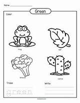 Green Coloring Things Color Worksheets Preschool Kindergarten Printable Colors Activities Kids Pages Trace Pre Kidsparkz Yellow Red Printables Learning Getcolorings sketch template