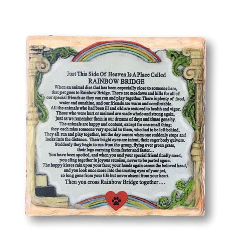 banberry designs pet memorial plaque  rainbow bridge story