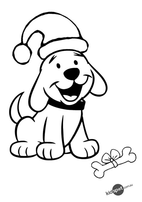 christmas puppy colouring page