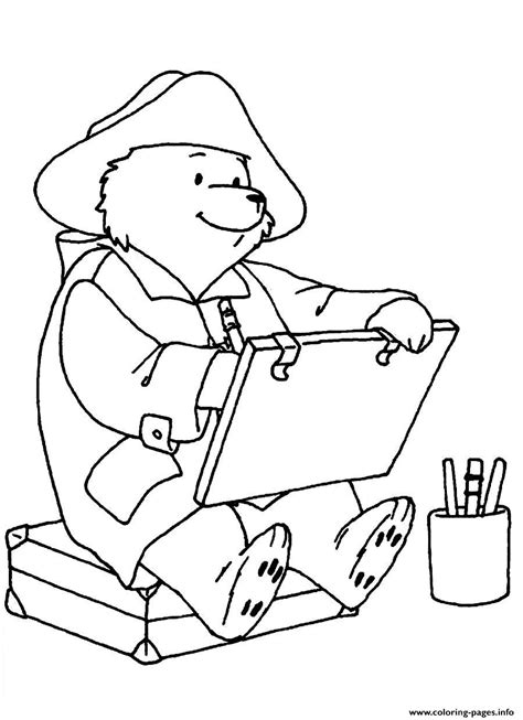 paddington bear painting coloring pages printable