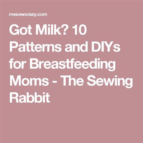 Got Milk 10 Patterns And Diys For Breastfeeding Moms