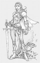 Coloring Warrior Elven Dnd Mage Dragoon Badass Staino Powers sketch template