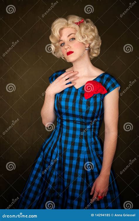 Pretty Retro Blonde Woman Stock Image Image Of Cute 14294185