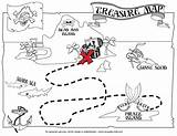 Treasure Map Kids Print Cut Coloring Craft Paste Printable Pirate Hunts Pages  Click sketch template