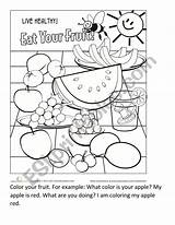 Fruits Esl sketch template