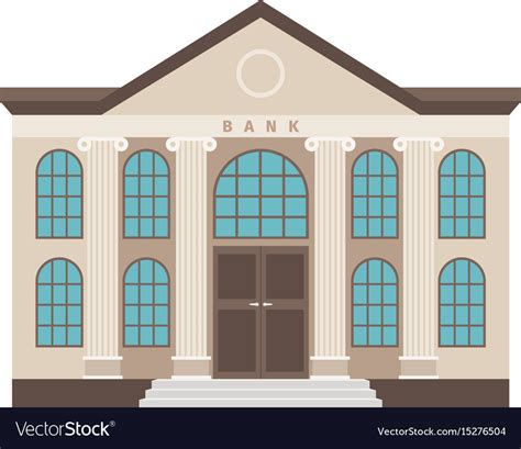 bank cartoon colorful flat building icon vector image