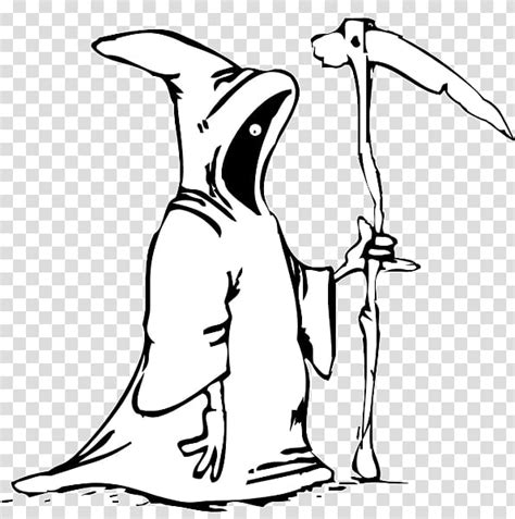 death coloring book drawing grim reaper transparent background png