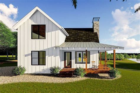 modern farmhouse cabin  upstairs loft dj architectural designs house plans