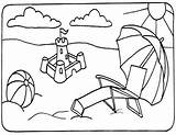 Coloring Pages Printable Cooperation Kindergarten Beach Popular sketch template