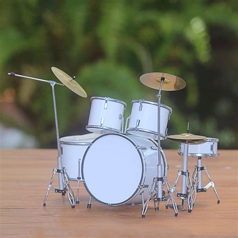 unicef market wood miniature drum set  white  java pure rhythm