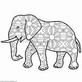 Elephant Coloring Pages Tribal Getdrawings Drawing sketch template