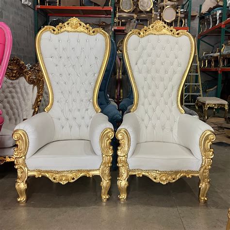white throne chair white leather chair  left french chair throne