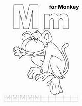 Coloring Mm Pages Letter Monkey Alphabet Kids Printable Info Choose Board sketch template