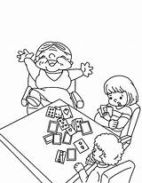 Coloring Playing Pages Card Cards Beat Grandmother Grandchildren Her Deck Color Sympathy Tarot Kids Printable Getcolorings Getdrawings sketch template