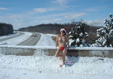 nude lady santa in snow december 2009 voyeur web hall of fame
