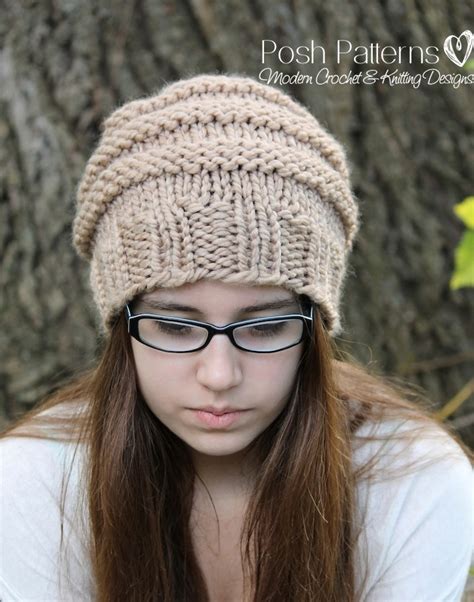 knitting pattern knit slouchy hat pattern beehive hat