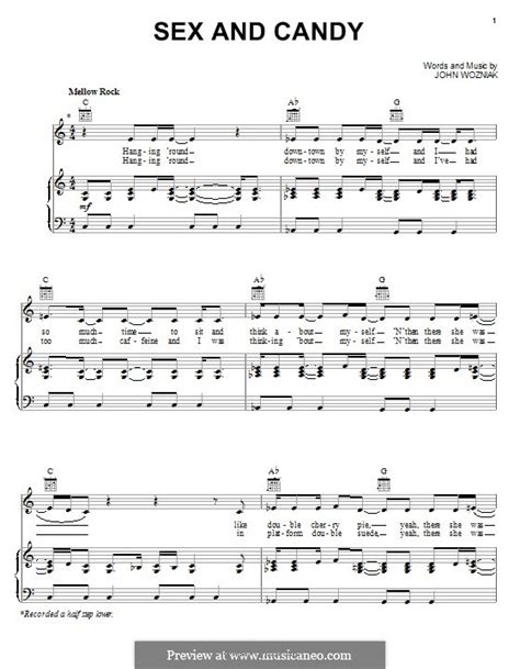 Sex And Candy Maroon 5 By J Wozniak Sheet Music On
