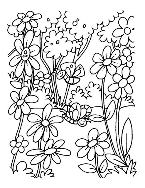 field  nature colouring pages spring coloring pages flower