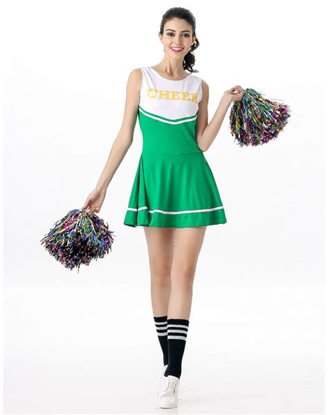 sexy cheerleader costume green wholesale lingerie sexy lingerie china