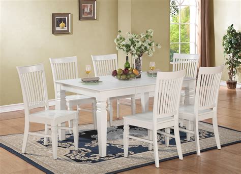 pc weston set rectangular dinette dining table  wood seat chairs