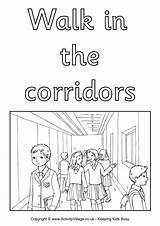 Colouring Corridors Walk Poster School Posters sketch template