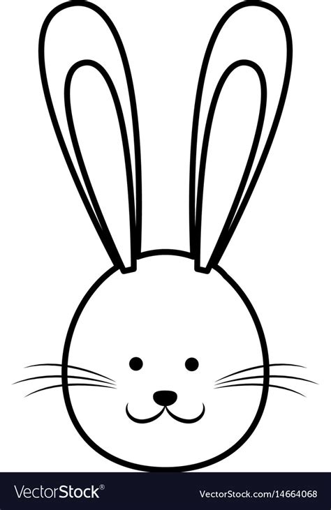 cute easter bunny face  royalty  vector image
