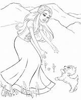 Barbie Coloring Dog Puppy Her Print Girl Topcoloringpages sketch template