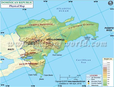physical map of dominicanrepublic map physical map education supplies