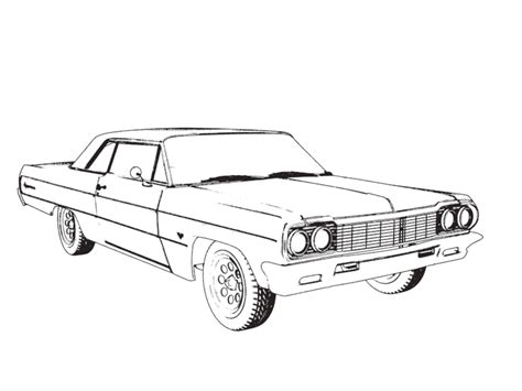 chevrolet impala art drawings coloring pages