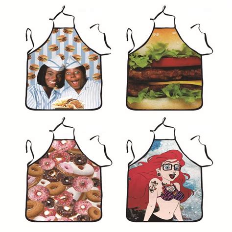 Wofo Creative Polyester Print Apron Cooking Sleeveless Pinafore