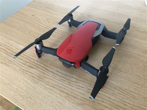 dji mavic air red  drone fly  combo   batteries
