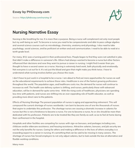 nursing narrative essay phdessaycom
